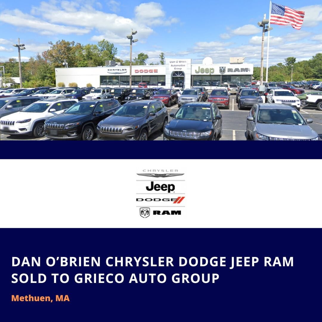 Dan O'Brien Chrysler Dodge Jeep Ram Sold to Grieco Automotive Group